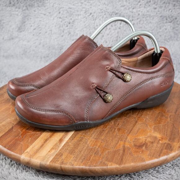 Taos Encore Whiskey Loafers Womens 10 W Brown Leather Comfort Casual Shoes9 - Picture 3 of 9